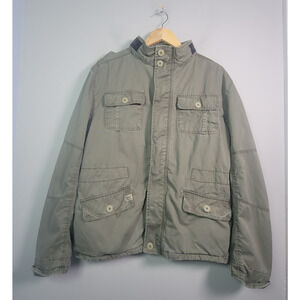 Brandit Military Field Jacket Mens M Hooded Utility Green Vintage Style